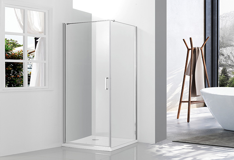 522-7 5/6 มม. กระจกใส Pivot Square Shower Enclosure